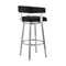 Armen Living Lorin 30" Black Faux Leather and Brushed Stainless Steel Swivel Bar Stool LCLRBABSBL30 - alternate 4